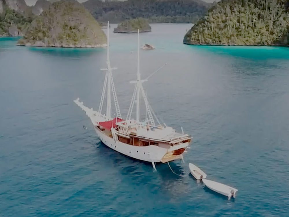 Explore the Raja Ampat archipelago with the beautiful Jakare yacht.